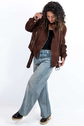 Leather suede jacket Antonia